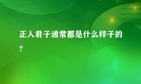 正人君子通常都是什么样子的？