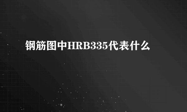 钢筋图中HRB335代表什么