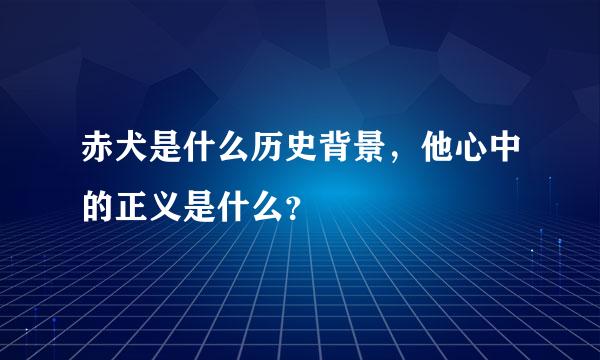 赤犬是什么历史背景，他心中的正义是什么？