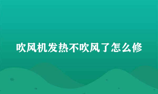 吹风机发热不吹风了怎么修