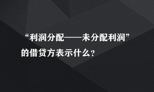 “利润分配——未分配利润”的借贷方表示什么？