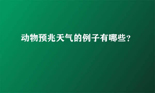 动物预兆天气的例子有哪些？