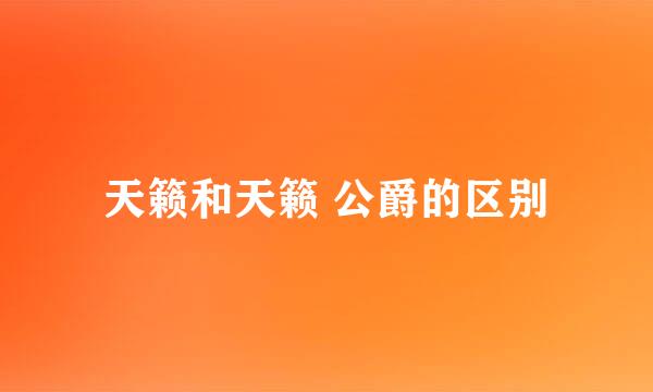 天籁和天籁 公爵的区别