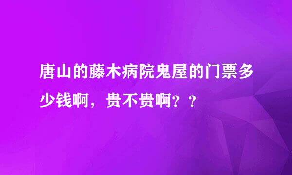 唐山的藤木病院鬼屋的门票多少钱啊，贵不贵啊？？