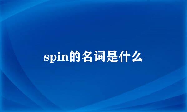 spin的名词是什么