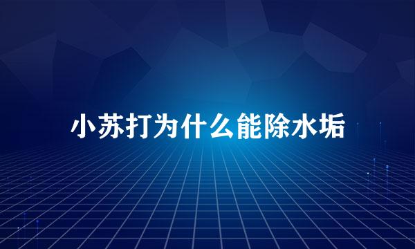 小苏打为什么能除水垢