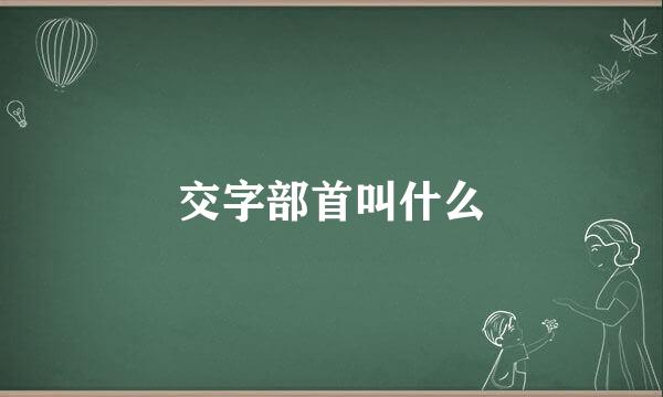 交字部首叫什么