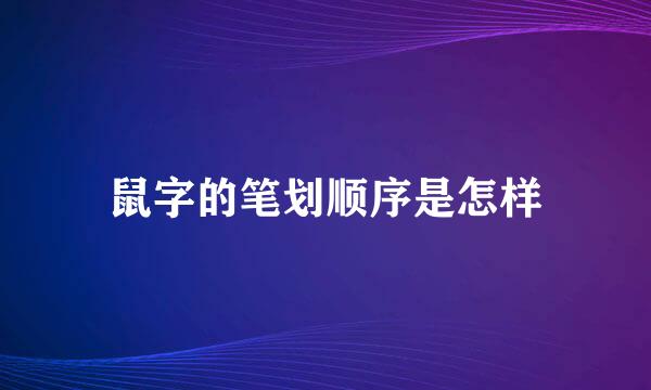 鼠字的笔划顺序是怎样