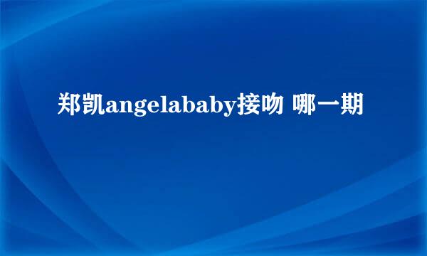 郑凯angelababy接吻 哪一期