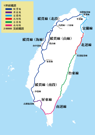 台湾铁路的路线列表