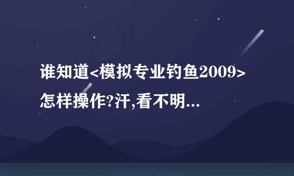 谁知道<模拟专业钓鱼2009>怎样操作?汗,看不明白英文^