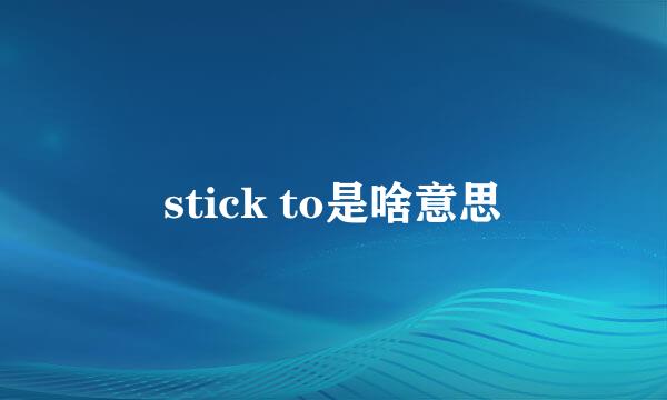 stick to是啥意思