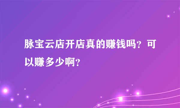 脉宝云店开店真的赚钱吗？可以赚多少啊？