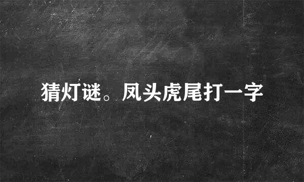 猜灯谜。凤头虎尾打一字