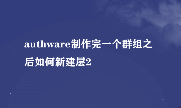 authware制作完一个群组之后如何新建层2