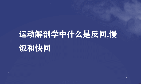 运动解剖学中什么是反同,慢饭和快同