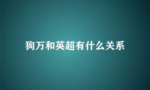 狗万和英超有什么关系