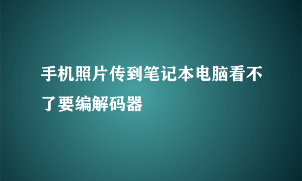 手机照片传到笔记本电脑看不了要编解码器