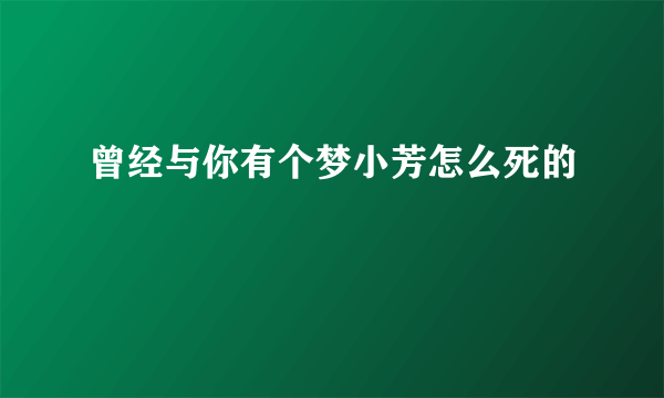 曾经与你有个梦小芳怎么死的