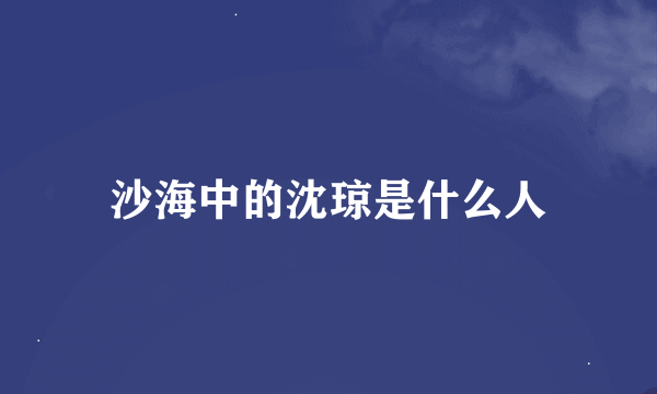 沙海中的沈琼是什么人