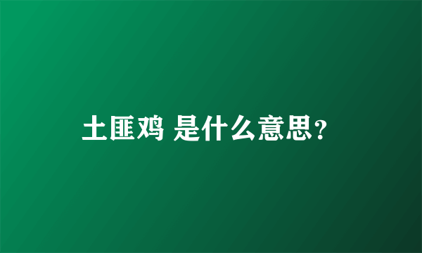 土匪鸡 是什么意思？