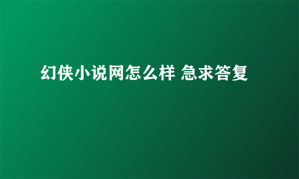 幻侠小说网怎么样 急求答复