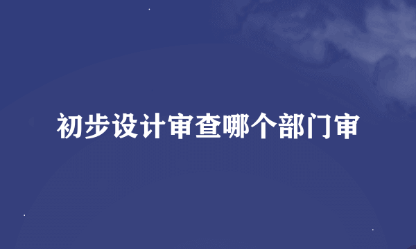 初步设计审查哪个部门审