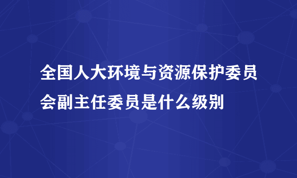 全国人大环境与资源保护委员会副主任委员是什么级别