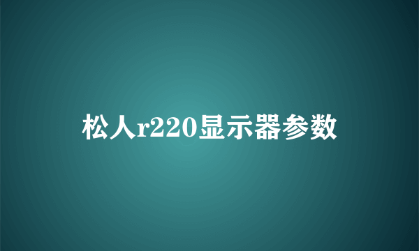 松人r220显示器参数