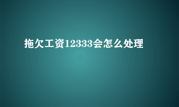 拖欠工资12333会怎么处理