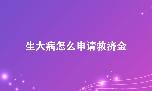 生大病怎么申请救济金