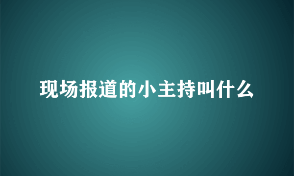 现场报道的小主持叫什么