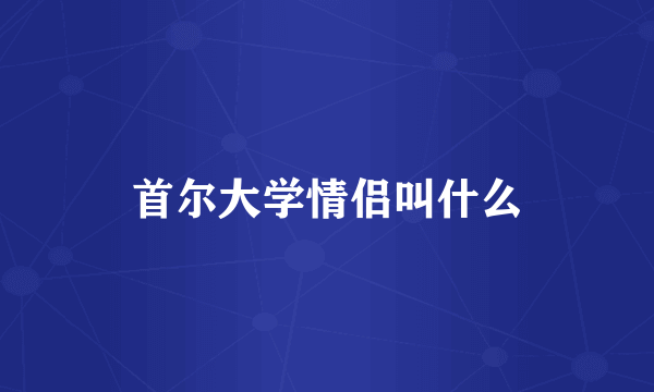 首尔大学情侣叫什么