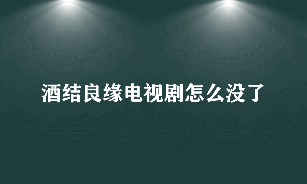 酒结良缘电视剧怎么没了