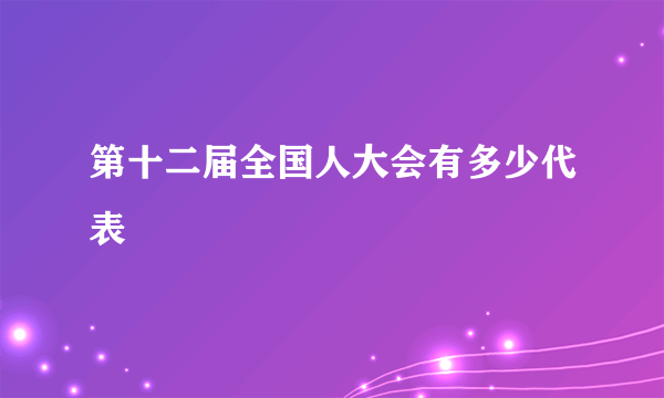 第十二届全国人大会有多少代表