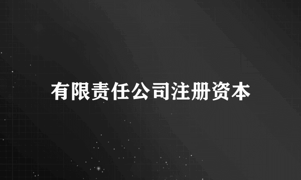 有限责任公司注册资本