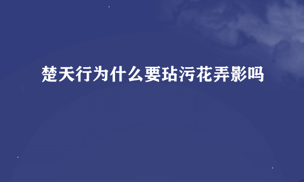 楚天行为什么要玷污花弄影吗