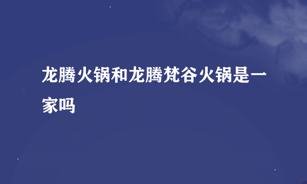 龙腾火锅和龙腾梵谷火锅是一家吗