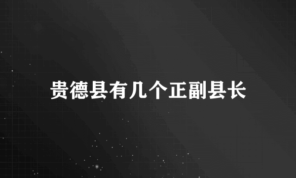 贵德县有几个正副县长