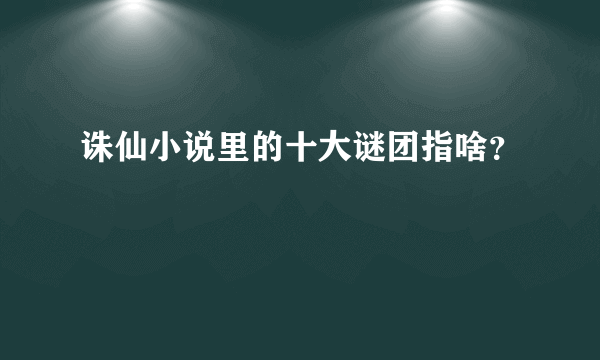 诛仙小说里的十大谜团指啥？