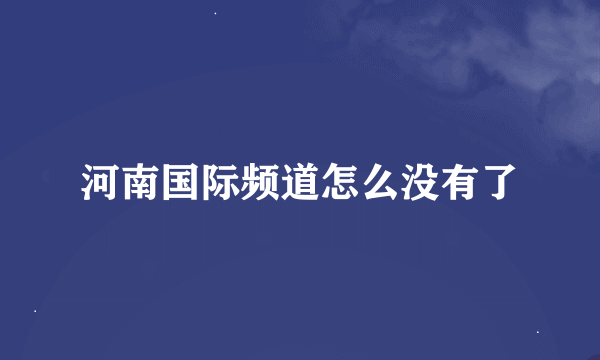 河南国际频道怎么没有了