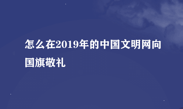 怎么在2019年的中国文明网向国旗敬礼