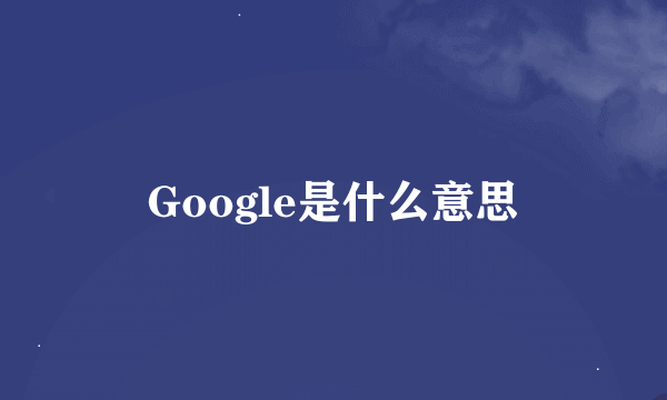 Google是什么意思