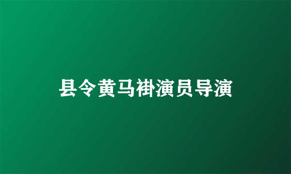 县令黄马褂演员导演