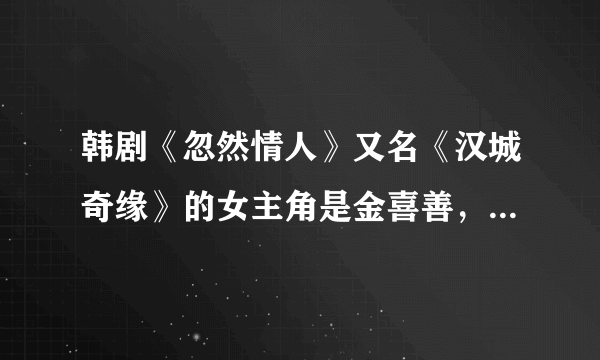 韩剧《忽然情人》又名《汉城奇缘》的女主角是金喜善，男主角是谁？剧情是什么（详细）？