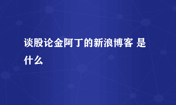 谈股论金阿丁的新浪博客 是什么