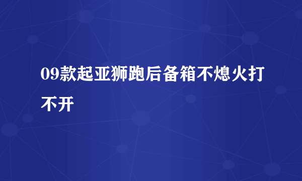 09款起亚狮跑后备箱不熄火打不开