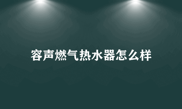 容声燃气热水器怎么样