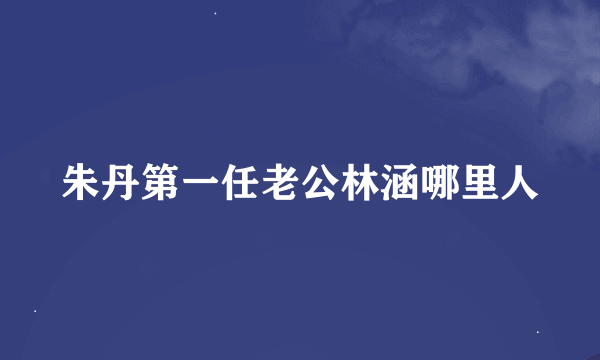 朱丹第一任老公林涵哪里人