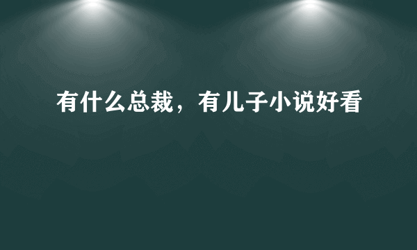 有什么总裁，有儿子小说好看